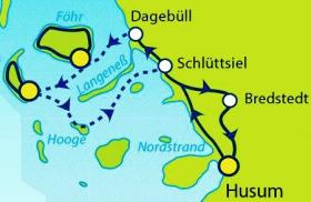 Cycle Tour North Frisia - map