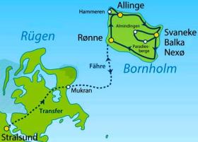 Cycling holidays Bornholm - map
