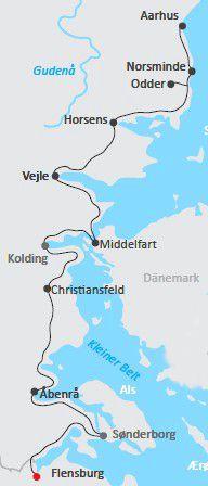 Der Dänische Ostsee-Radweg - Karte