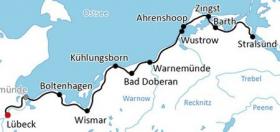 Baltic Sea Cycle Path Lübeck-Stralsund - map