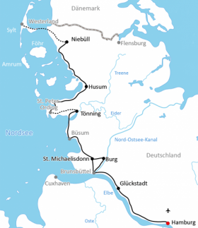 Radurlaub an Elbe & Nordsee - Karte