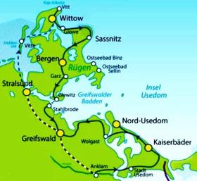 Radurlaub auf Rügen & Usedom - Karte