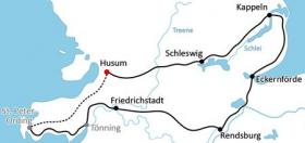 Radtour in Schleswig - Karte